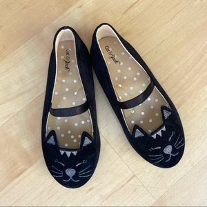 Cat and Jack girls velvet kitty flats